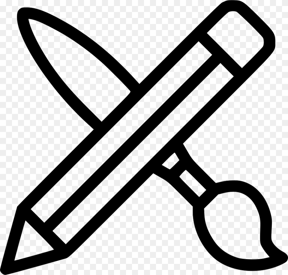 Brush Pencil Tools Content Marketing Icon, Bow, Weapon, Stencil Free Png Download