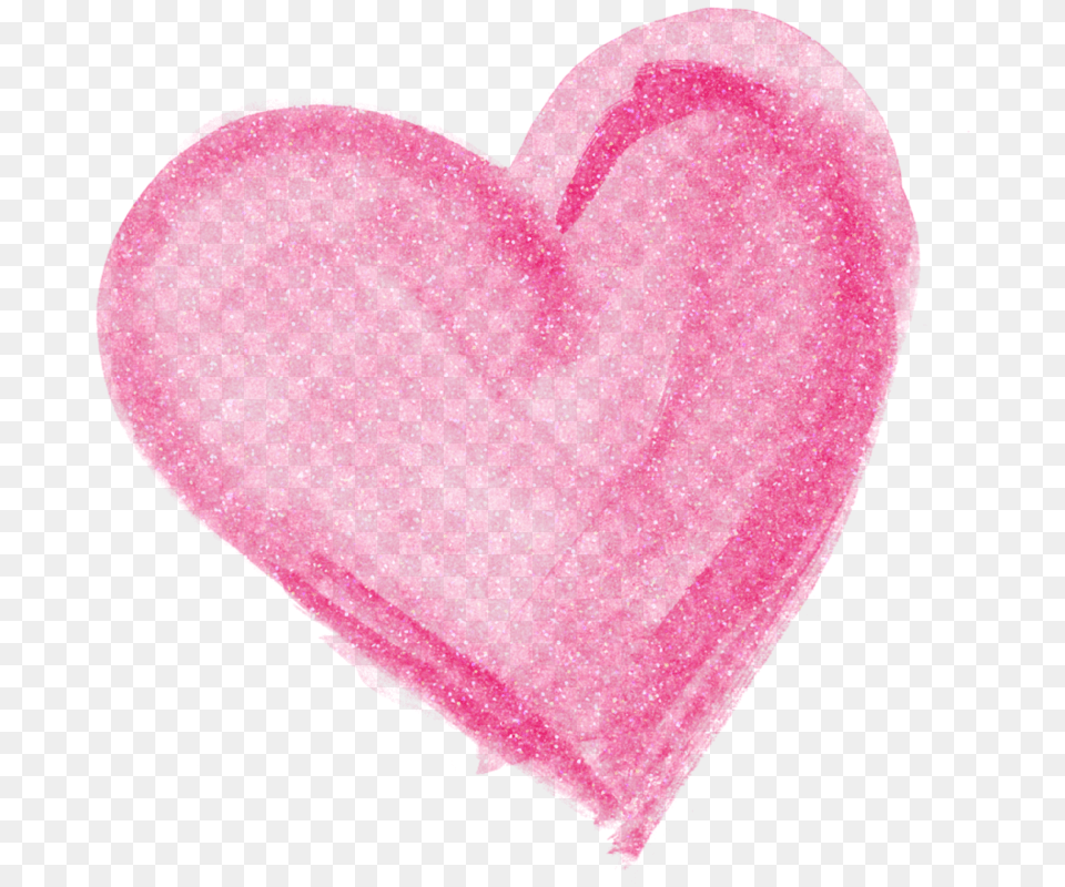 Brush Pink Heart, Glitter Free Png