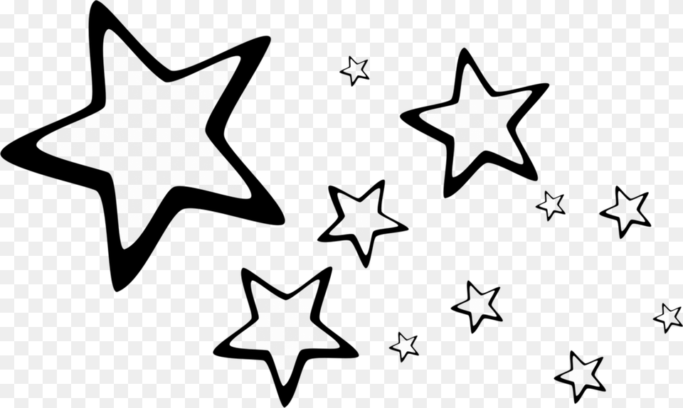 Brush Stars By Ipanconleche Stars In The Sky Clipart Black And White, Gray Png