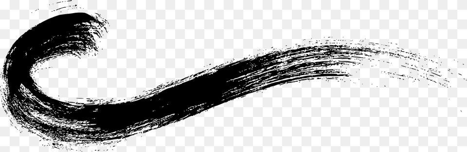 Brush Stroke Curved Curved Brush Stroke, Gray Png