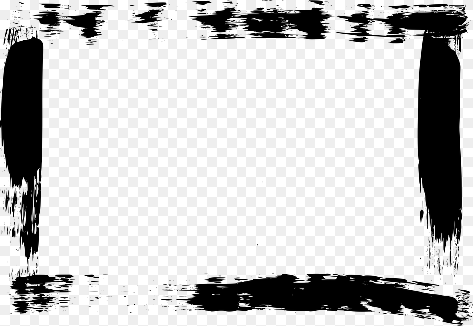 Brush Stroke Frames, Gray Png Image