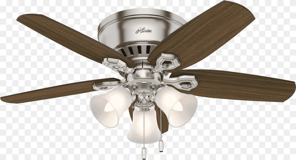 Brushed Nickel 42 Inch Ceiling Fan With Light, Appliance, Ceiling Fan, Device, Electrical Device Free Png Download