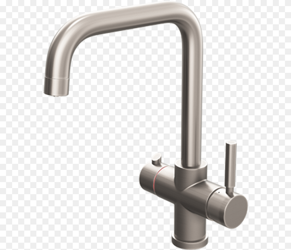 Brushed Nickel Contemporary Square Bend Instant Boiling Tap, Sink, Sink Faucet, Bathroom, Indoors Free Png