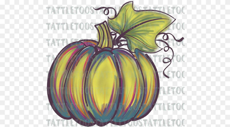 Brushpaintedpumpkintf Purple Painted Watercolor Blue Watercolor Pumpkin, Food, Plant, Produce, Vegetable Free Png
