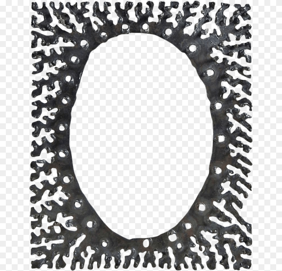 Brutalist Iron Picture Or Mirror Frame Circle, Hole Png Image