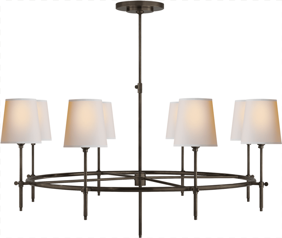 Bryant Large Ring Chandelier In Bronze With Natural Ring Chandelier Shades, Lamp Png