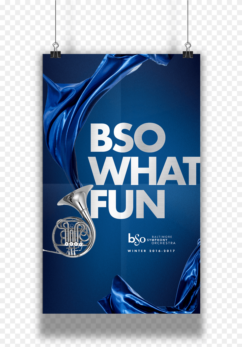 Bso Blue Poster Mockup, Advertisement, Brass Section, Horn, Musical Instrument Free Png