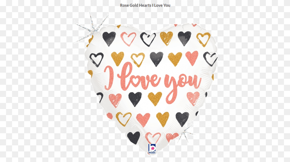 Bt Holographic Foil 18 Rose Gold Hearts I Love You Wadi Rum Protected Area, Heart, Birthday Cake, Cake, Cream Png Image
