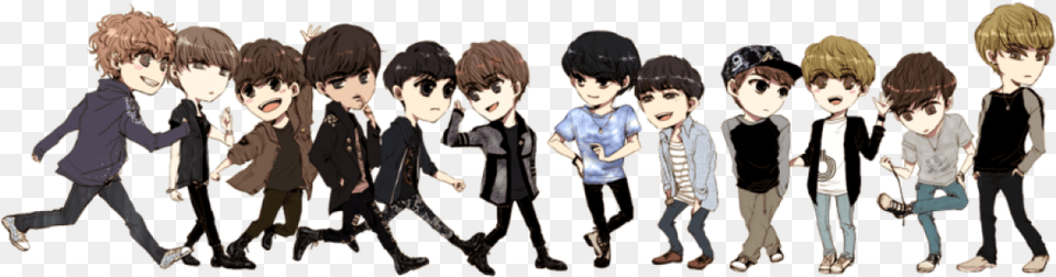 Bts And Exo Chibi, Publication, Book, Comics, Person Free Png