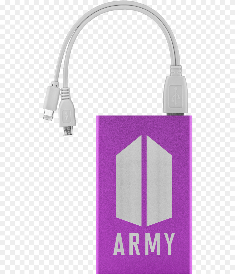 Bts Army Logo Power Bank Bts Army Logo Red, Adapter, Electronics, Computer Hardware, Hardware Free Transparent Png