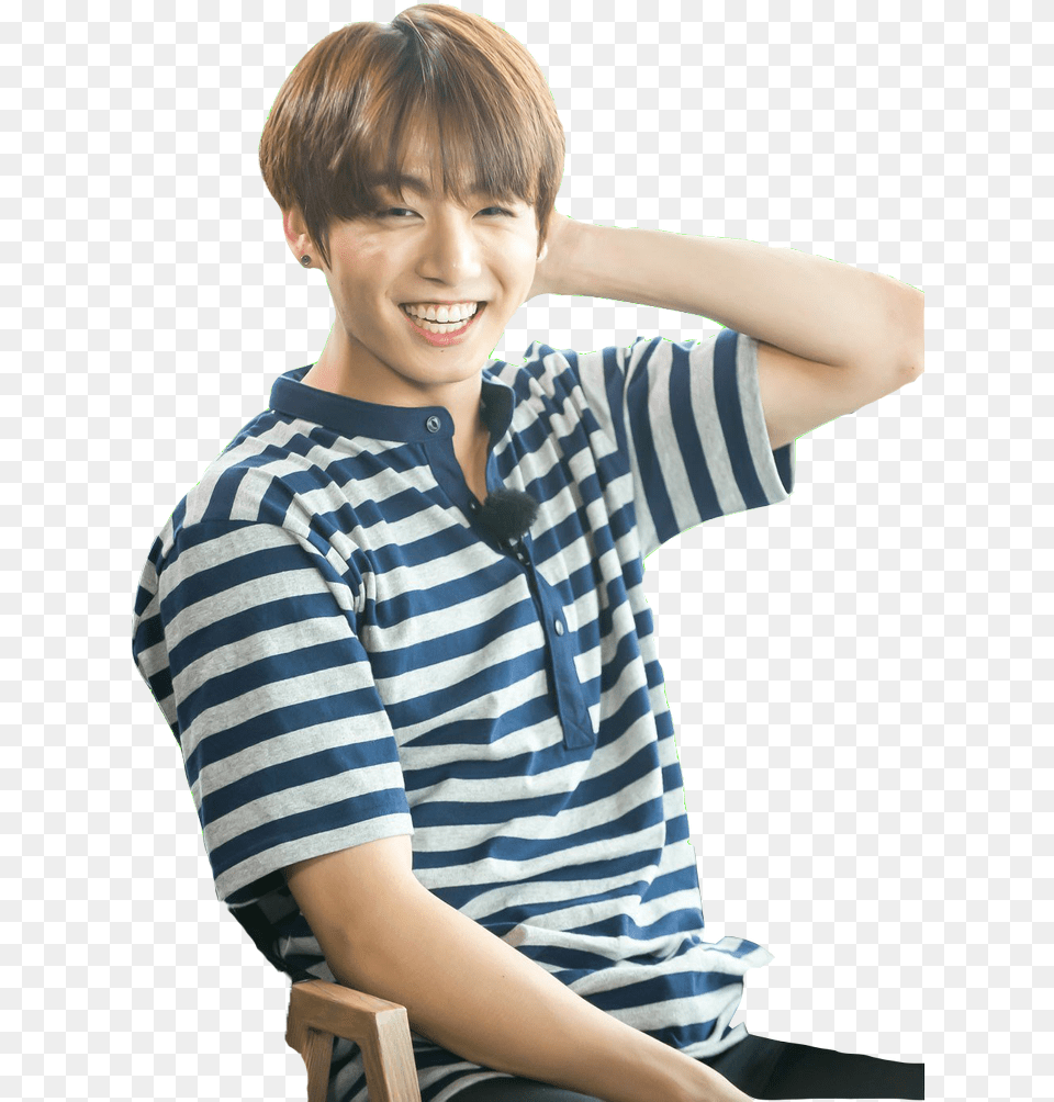 Bts Bangtan Bground By Zahrahope On Jungkook In A Striped Shirt, Blouse, Smile, Portrait, Photography Free Transparent Png