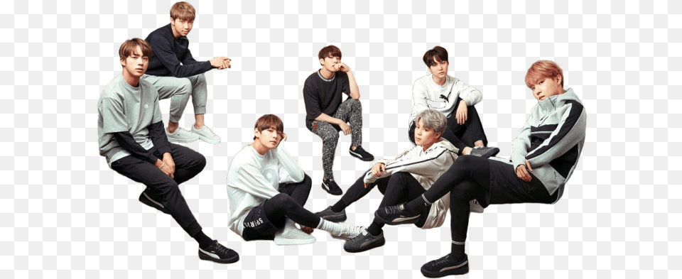 Bts Bts Bts Puma Bangtan Boys Bangtan Bangtan Sitting, Shoe, Clothing, Footwear, Person Png