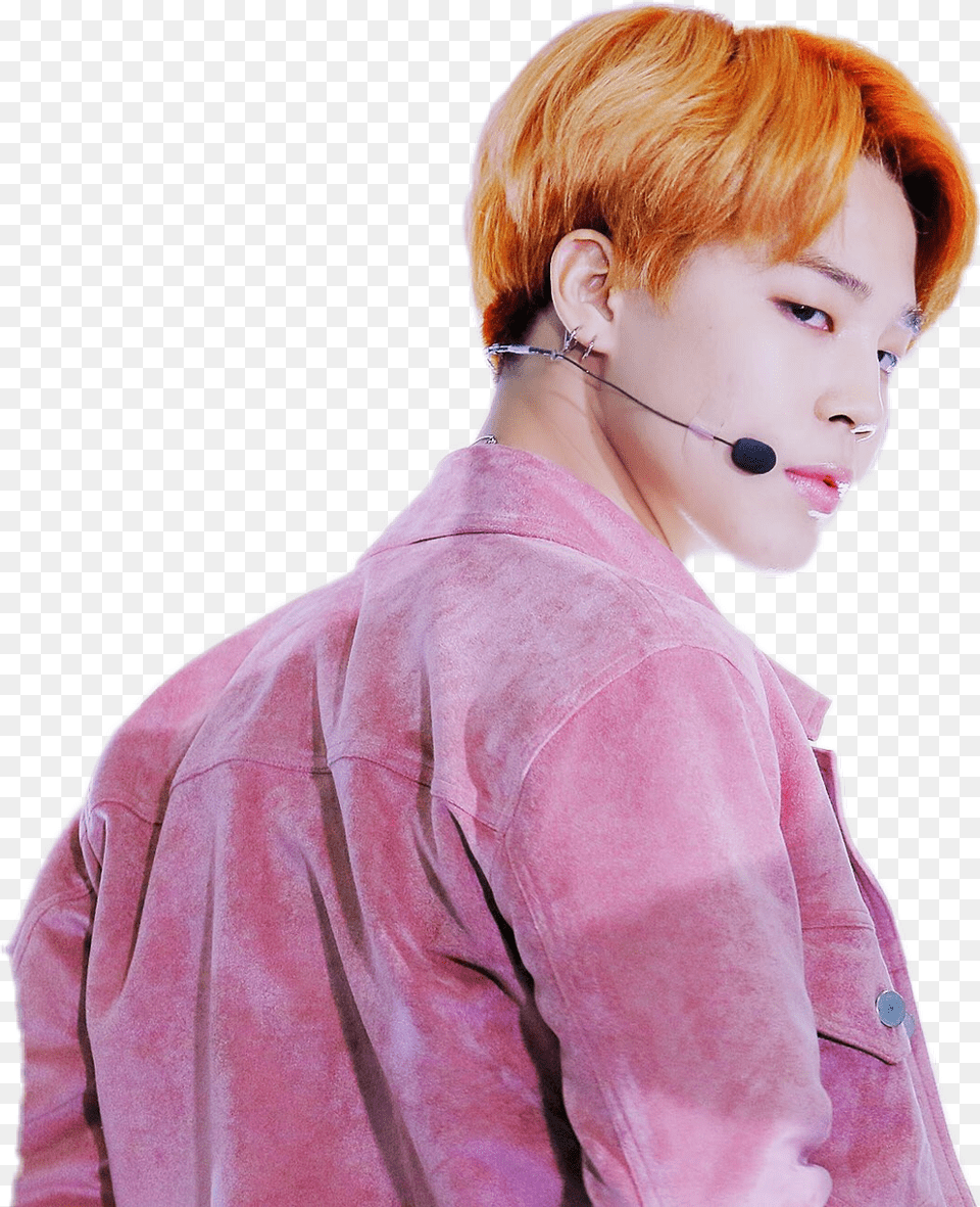 Bts Btsedit Jimin Jiminbts Jiminnie Parkjimin Red Hair, Adult, Male, Man, Person Png