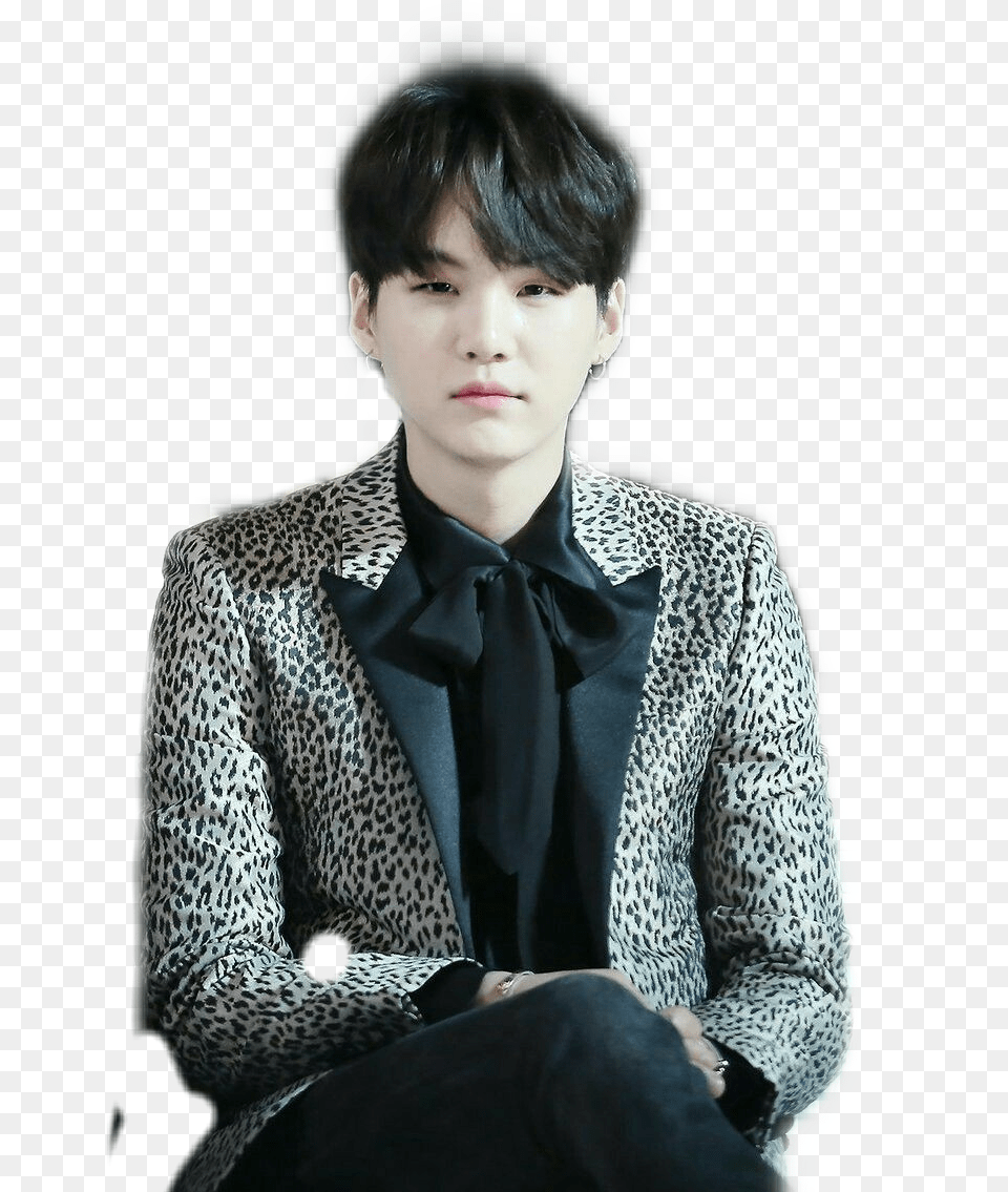 Bts Btssuga Sugabts Minyoongi Yoongi Btsyoongi Suga In Cheetah Print, Accessories, Portrait, Photography, Person Png Image