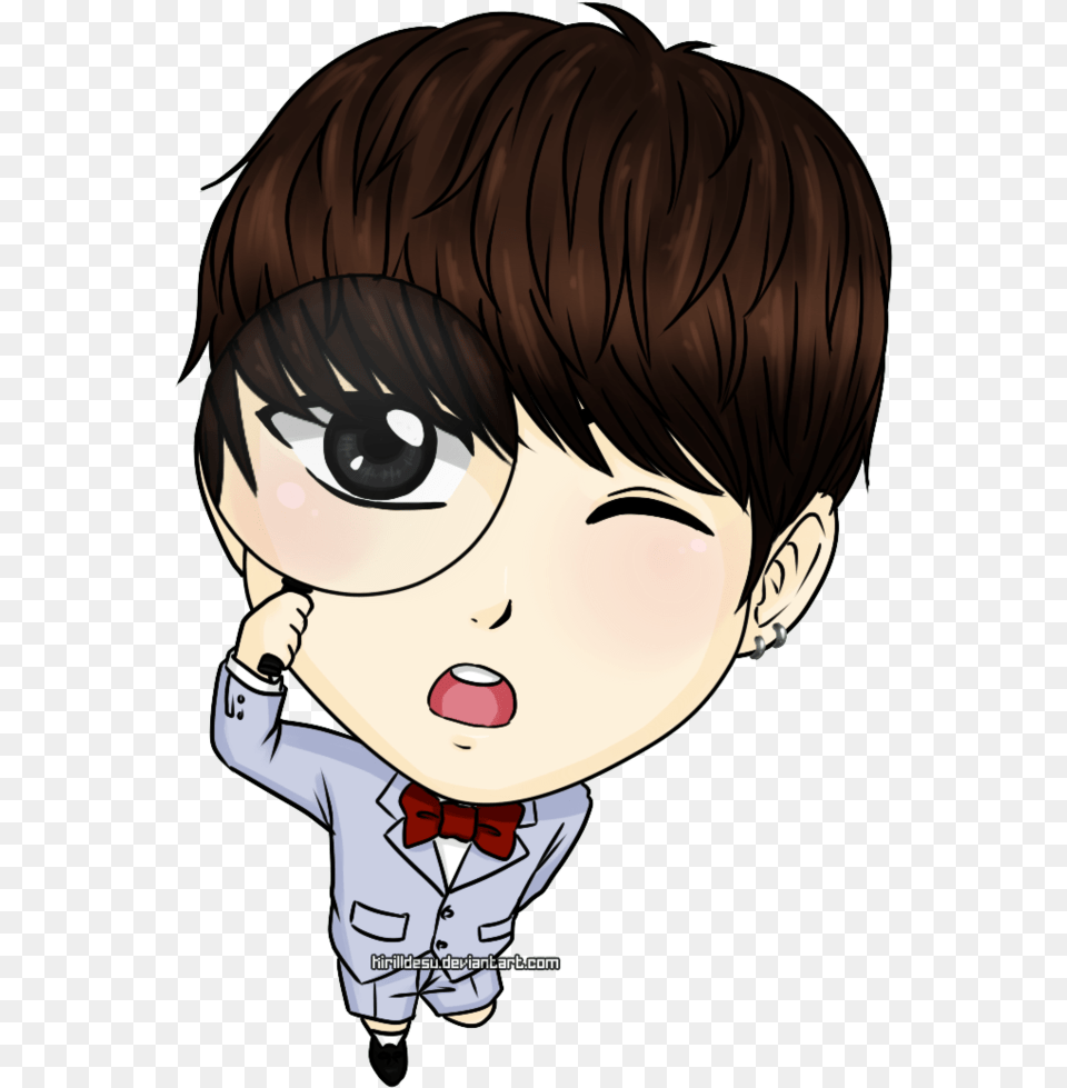 Bts Channeling Conan Happyvday Bts V Chibi, Book, Comics, Publication, Baby Free Png