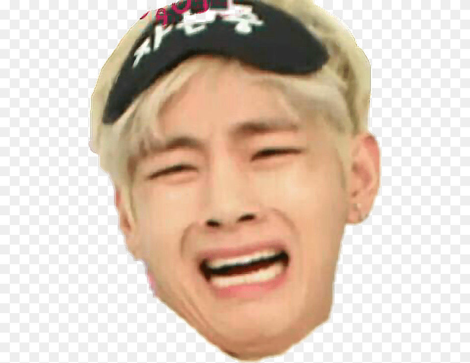 Bts Derp Bts V Funny Face, Person, Head, Hat, Clothing Png