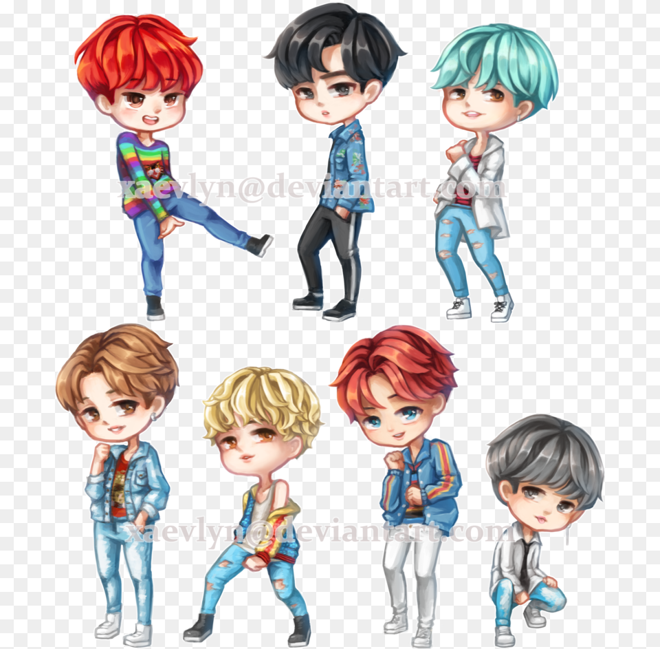 Bts Dna Chibi, Book, Comics, Publication, Baby Free Png Download