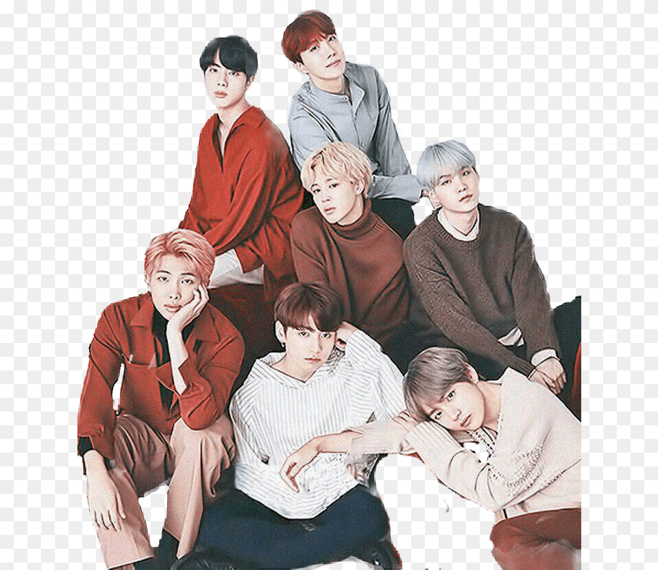 Bts Group Sitting Bts Background, Person, People, Photography, Adult Free Transparent Png