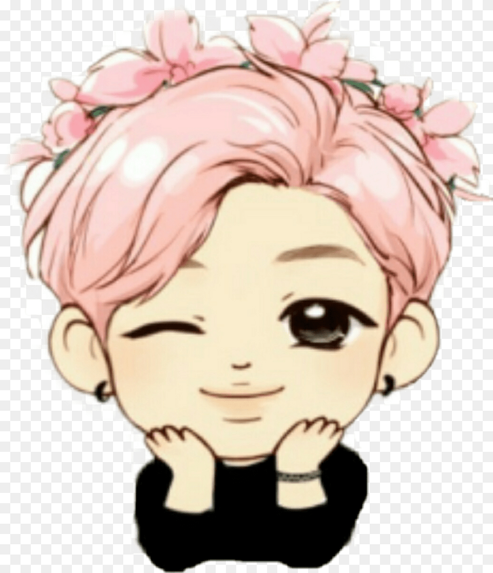 Bts Jimin Chibi Drawing, Baby, Person, Book, Comics Free Png