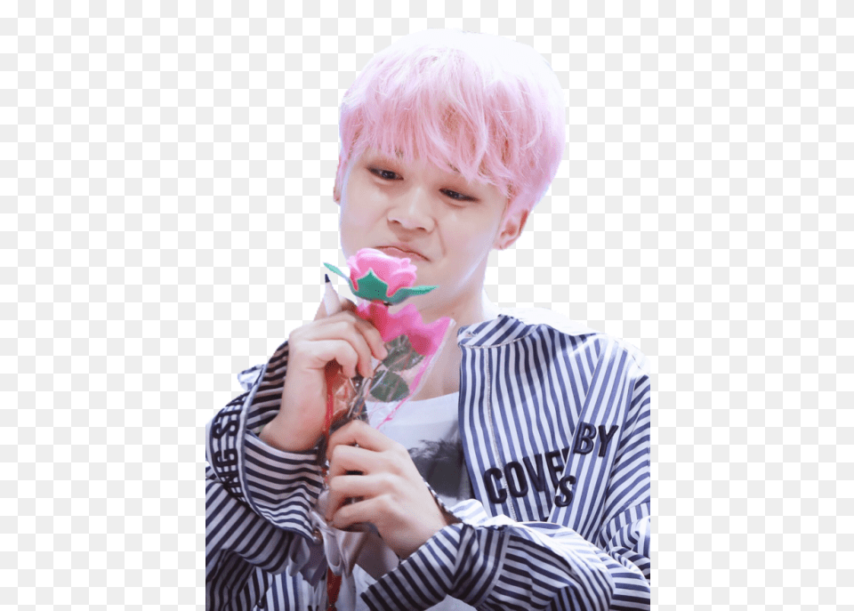 Bts Jimin Pink Hair, Person, Face, Head, Photography Png