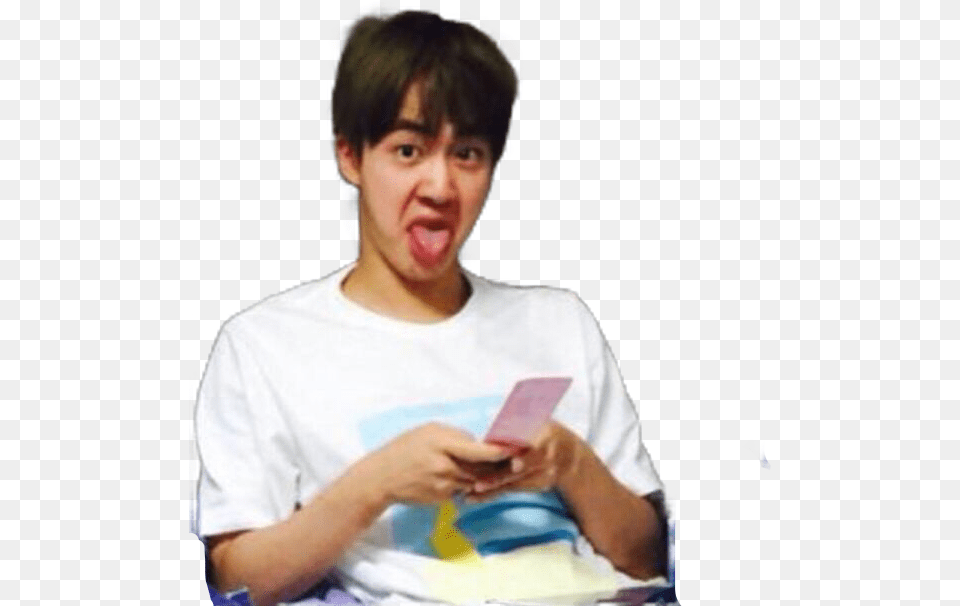 Bts Jin Derp Face, Clothing, T-shirt, Head, Person Png