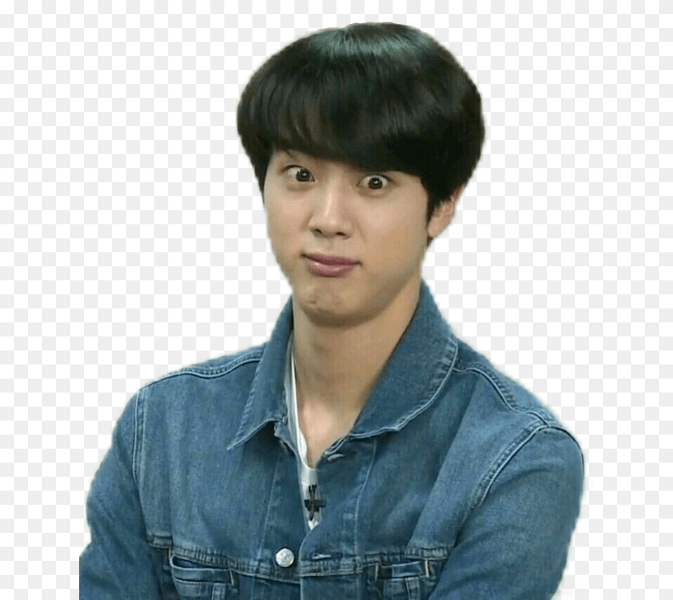 Bts Jin Funny Face, Black Hair, Portrait, Photography, Person Free Transparent Png