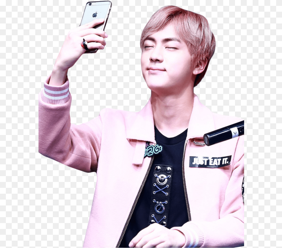 Bts Jin With Phone, Photography, Portrait, Person, Head Free Transparent Png