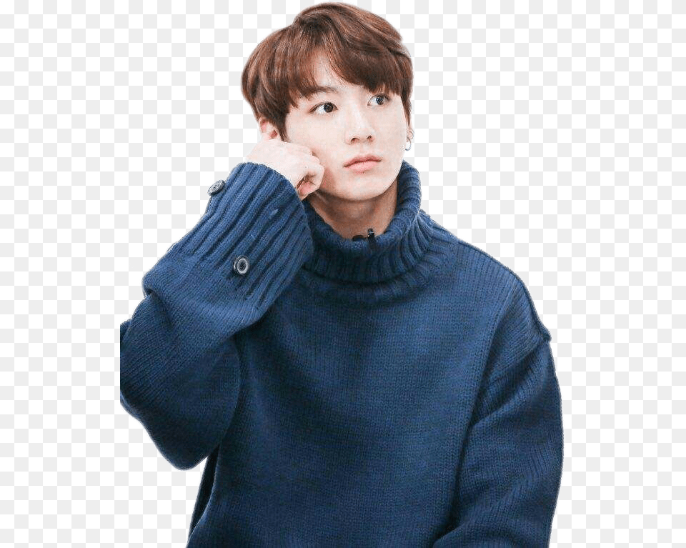 Bts Jungkook Cute, Clothing, Knitwear, Sweater, Adult Free Png Download