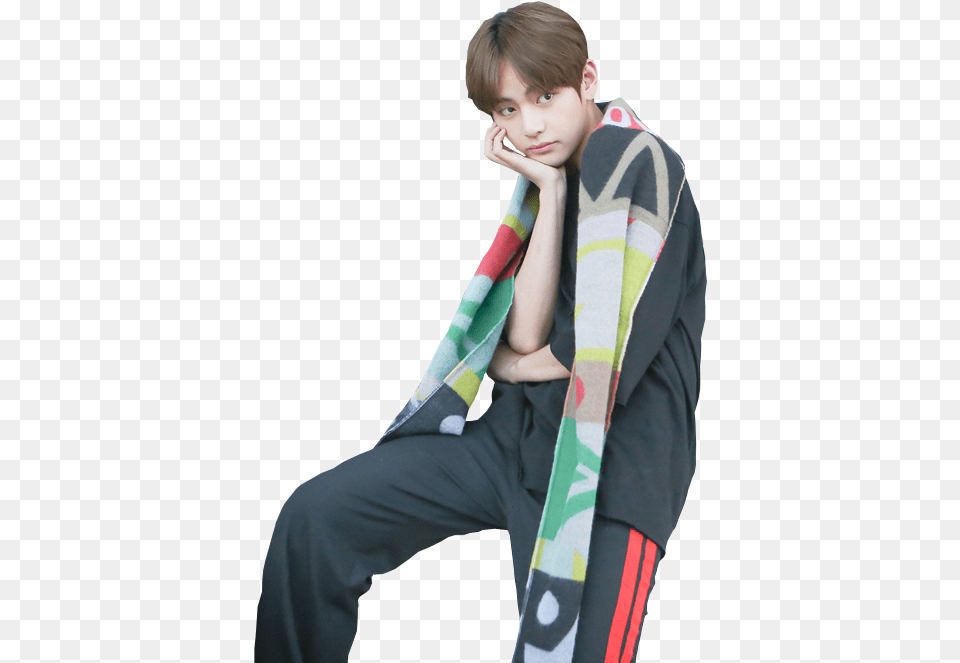 Bts Kim Taehyung Spring Day, Scarf, Clothing, Boy, Person Free Png Download