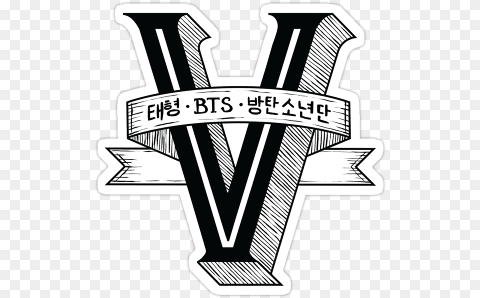 Bts Logo Drawings Bts Logo Bts Logo Tote Teepublic Logo Bts Tae, Bulldozer, Emblem, Machine, Symbol Free Png Download