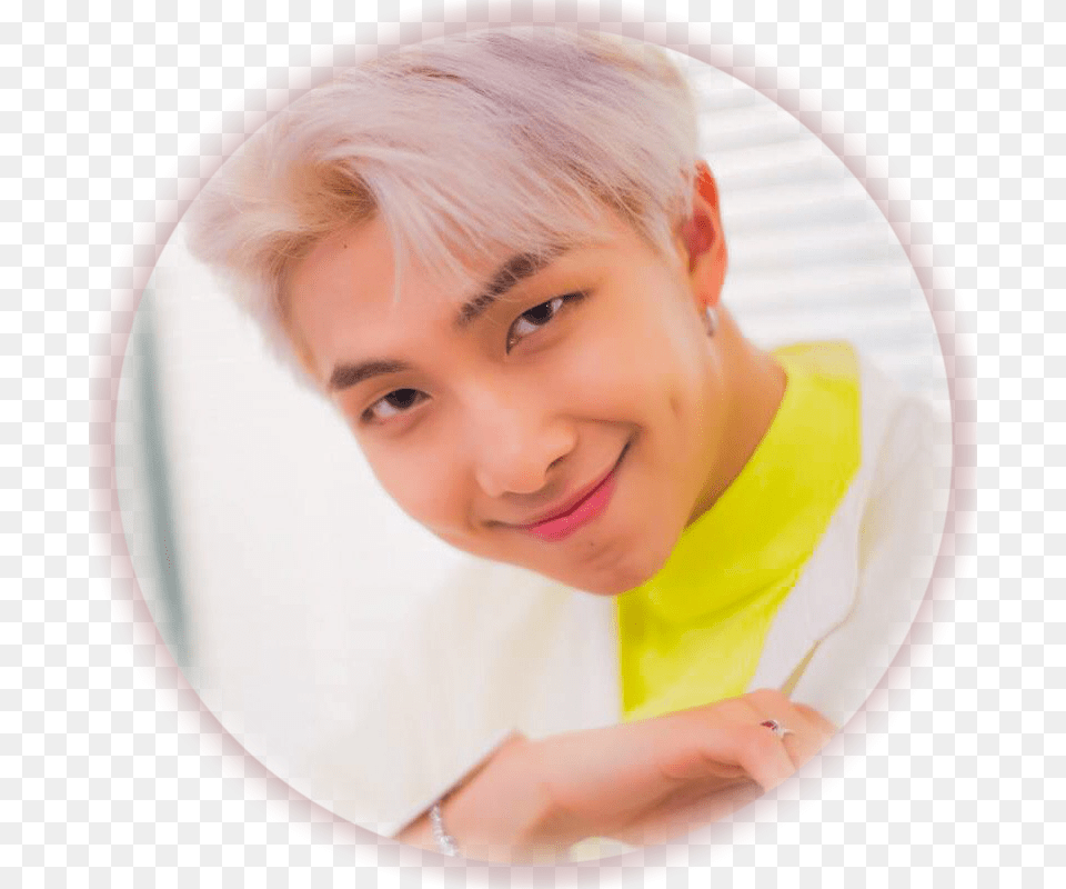 Bts Rm New Hair, Face, Happy, Head, Person Png