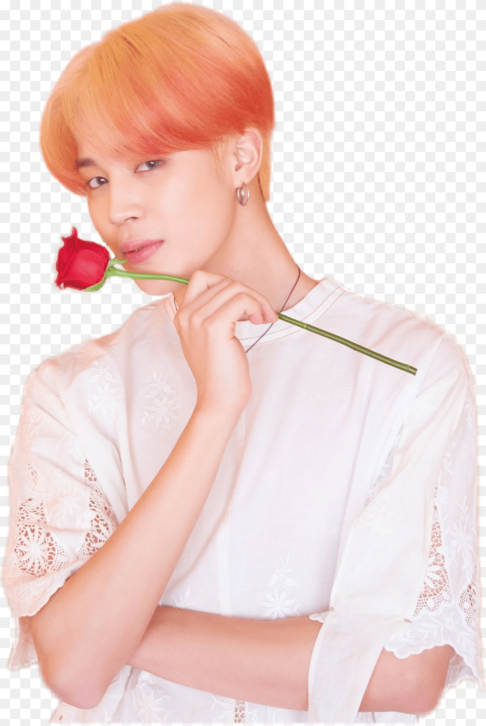 Bts Rose Persona Photo Jimin With A Rose, Adult, Person, Woman, Female Png