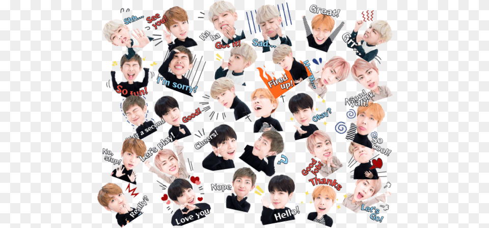 Bts Stickers Whatsapp, Art, Collage, Person, People Free Png