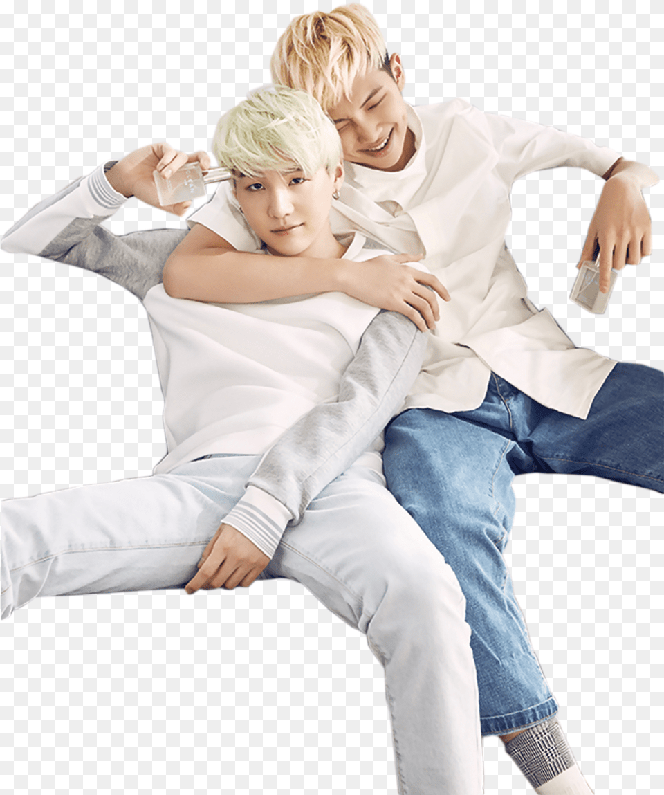 Bts Suga And Rap Monster Image Jimin Rm And Suga, Clothing, Pants, Jeans, Person Free Transparent Png