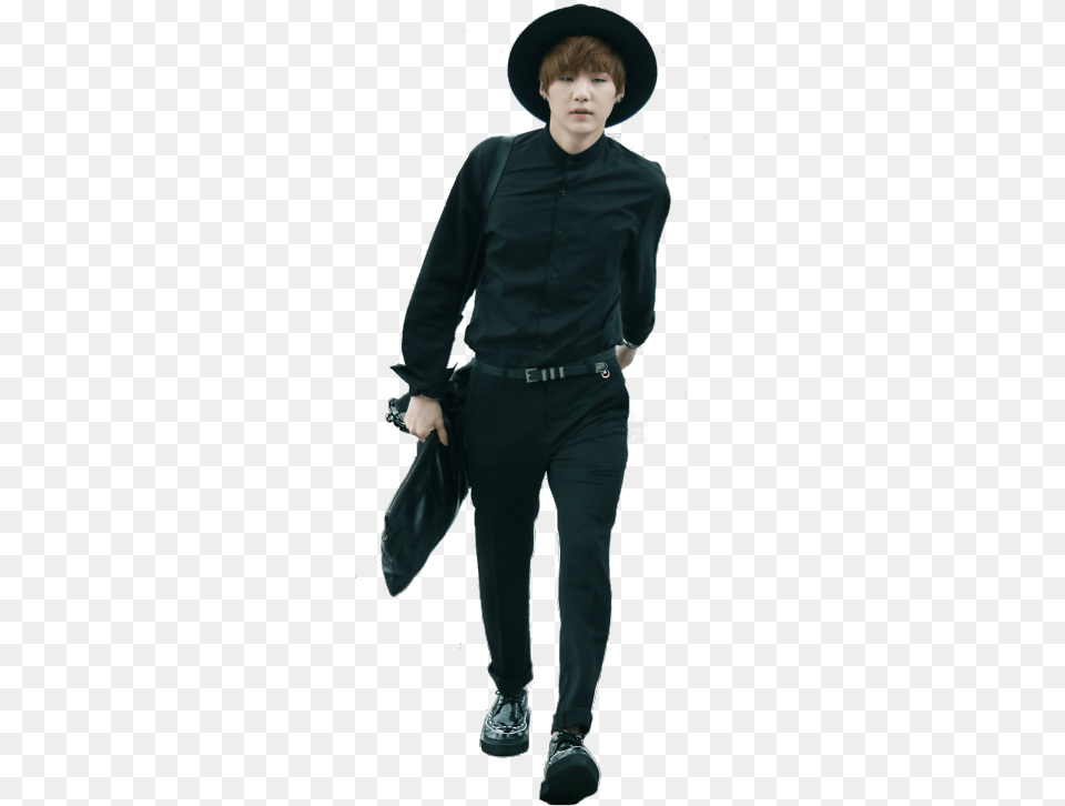 Bts Suga In Black, Clothing, Sleeve, Hat, Long Sleeve Png