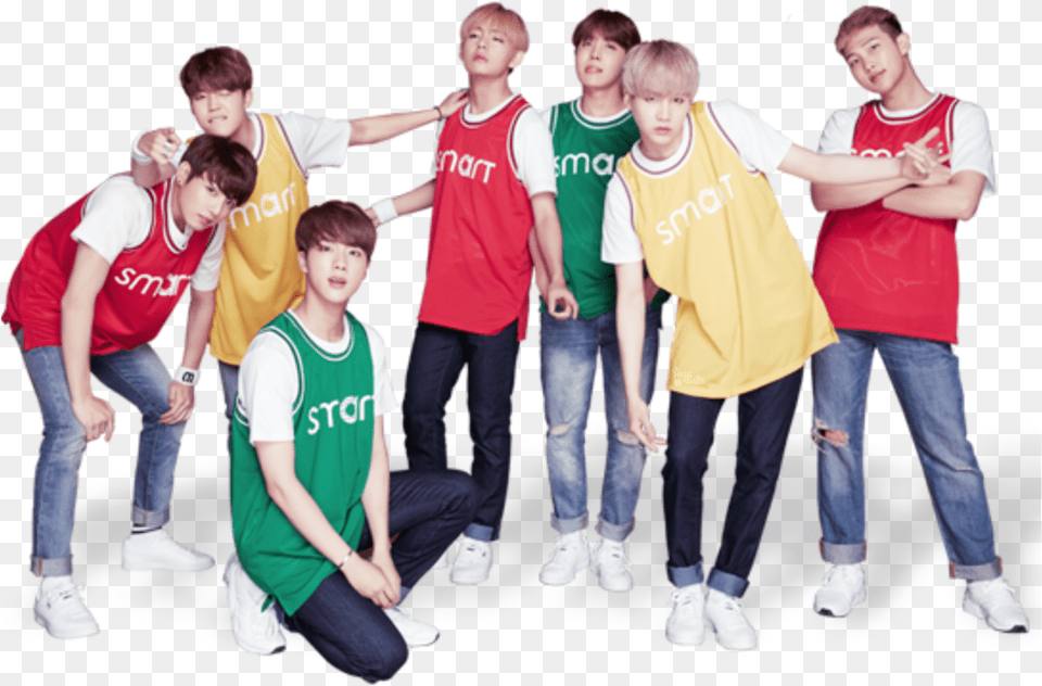 Bts Background Bts Group, T-shirt, Clothing, Person, People Free Transparent Png
