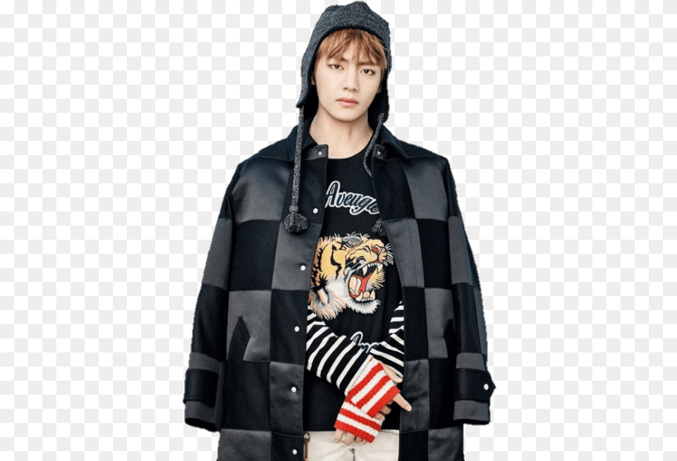 Bts V And Taehyung Image V Wings You Never Walk Alone, Clothing, Coat, Jacket, Hat Free Png Download