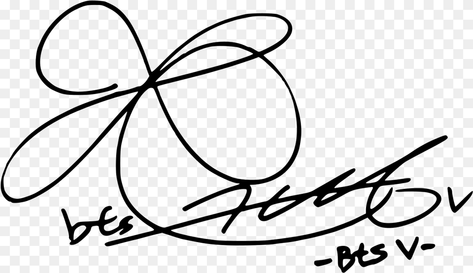 Bts V Signature Bts V Signature, Gray Png