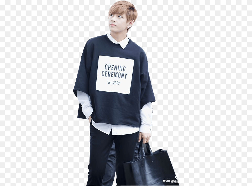 Bts V Taehyung Render Kpop Male Idol Airport Fashion, Accessories, Bag, T-shirt, Clothing Png