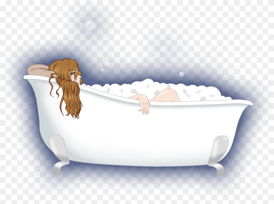 Bubble Bath Bathtub, Bathing, Person, Tub, Face Png