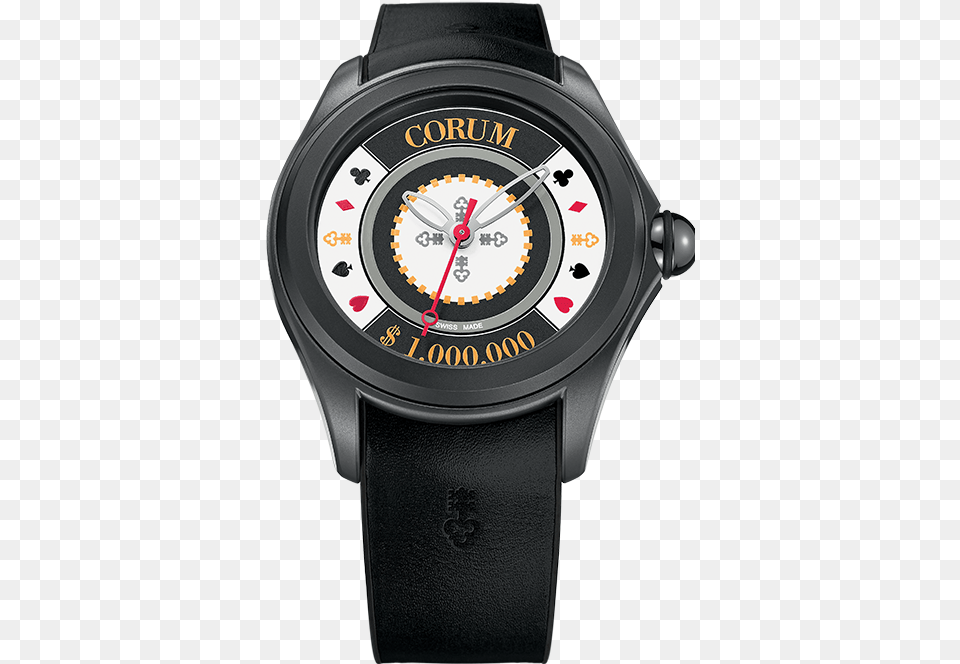 Bubble Casino Chip Limited Edition Corum Bubble 47 Game, Arm, Body Part, Person, Wristwatch Free Png