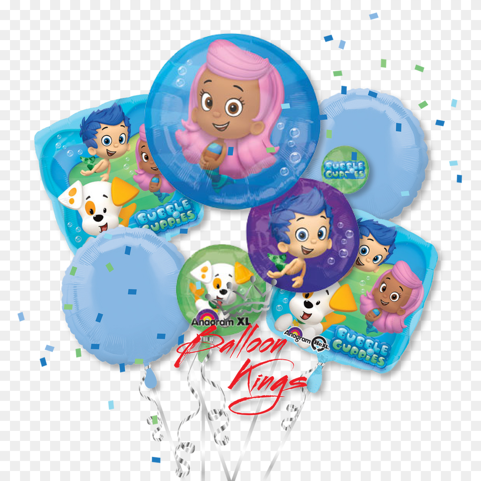 Bubble Guppies Bouquet, Balloon, Face, Head, Person Png
