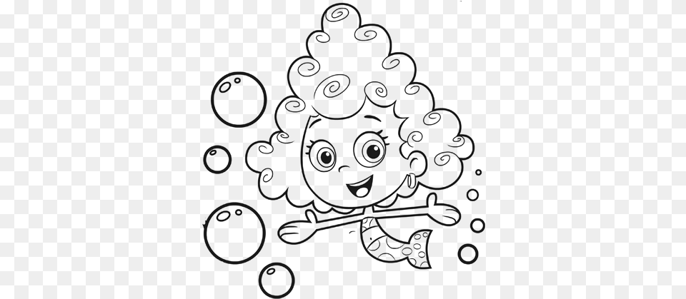 Bubble Guppies Coloring, Gray Free Png