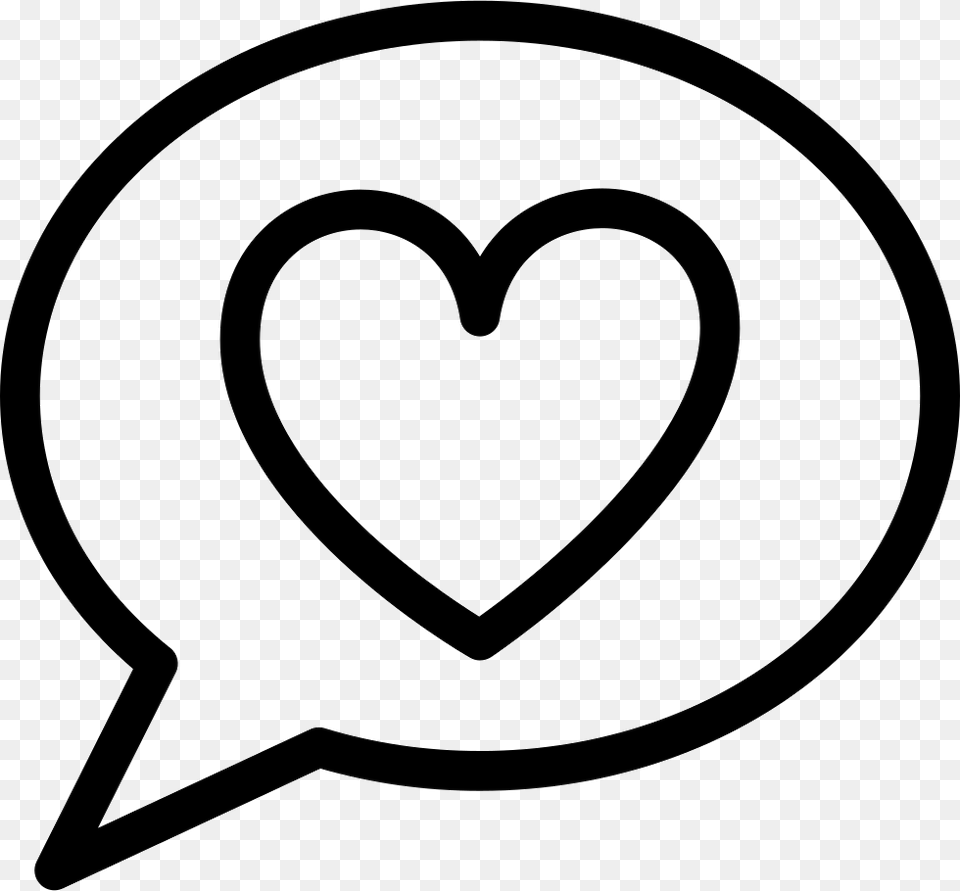 Bubble Love Streamline Talk Comments Heart Speech Bubble, Stencil Free Transparent Png