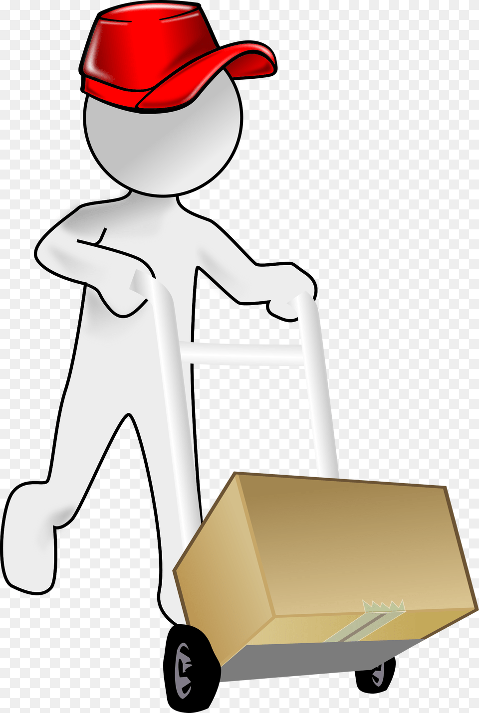 Bubble Person Carrying A Packet Using A Crate Clip Red Cap Clip Art, Box, Cardboard, Carton, Clothing Png