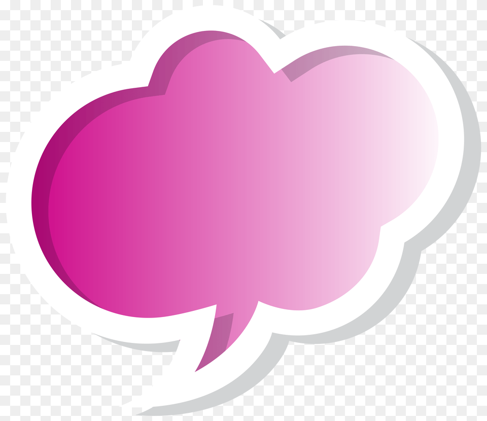 Bubble Speech Cloud Pink Clip Art Gallery, Purple, Heart Png Image