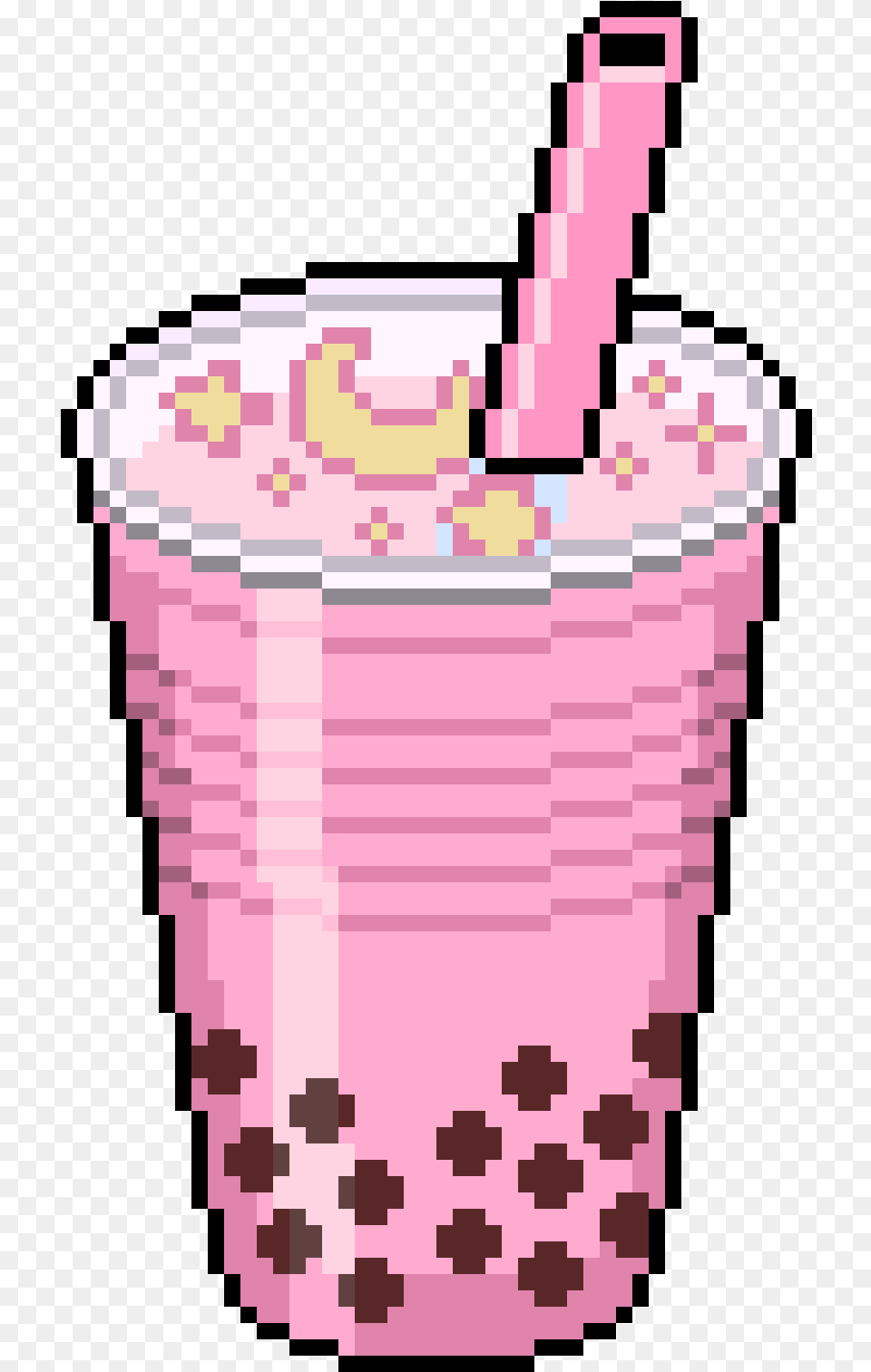 Bubble Tea Pixel Art, Cream, Dessert, Food, Ice Cream Free Png Download