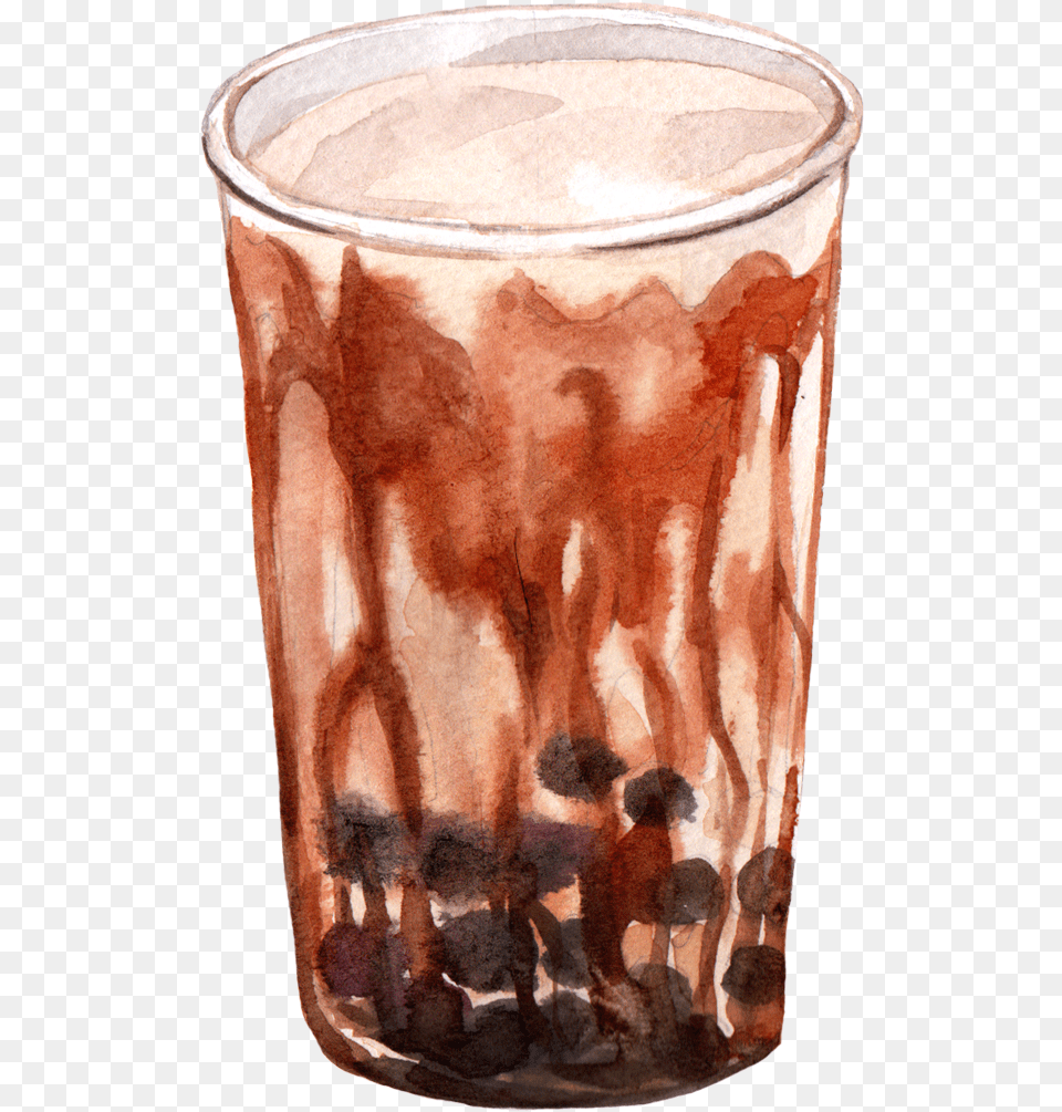 Bubble Tea Watercolor Bubble Tea Watercolor, Glass, Beverage, Milk, Cup Free Png