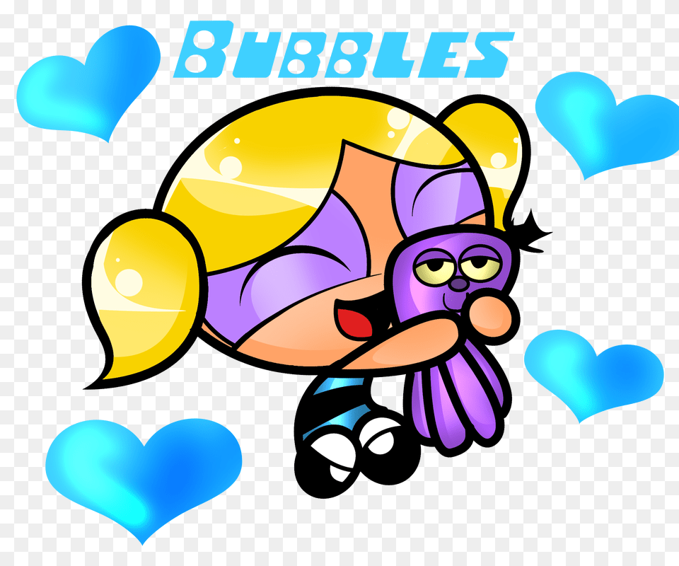 Bubbles Powerpuff Girls Transparent Image, Purple, Art Free Png