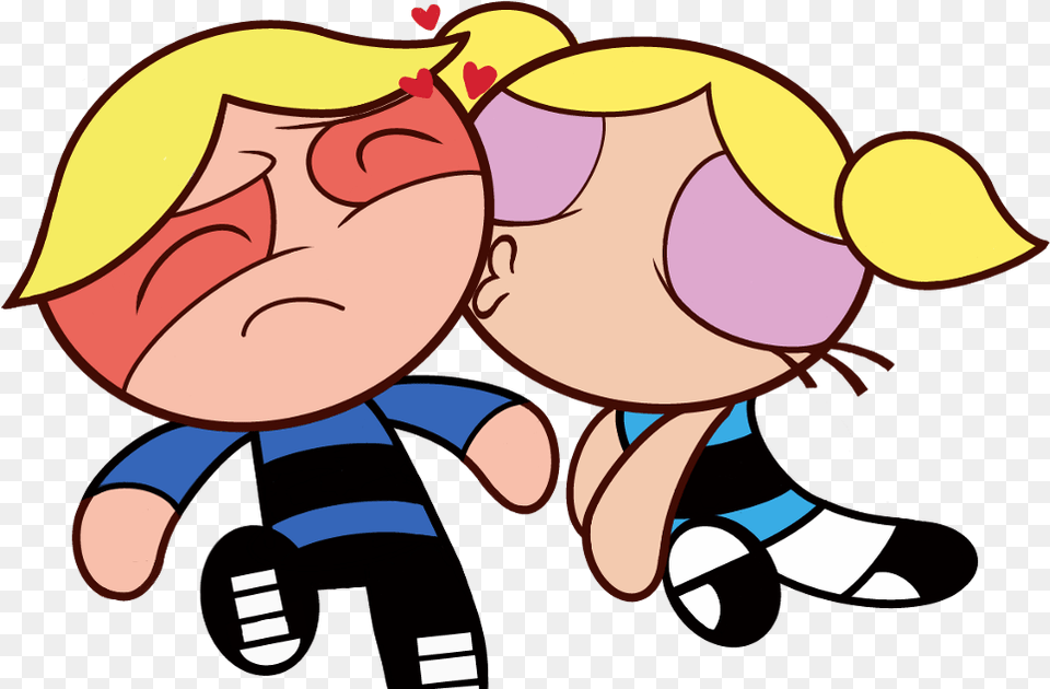 Bubblesxboomer Bubbles Boomer Cute Kissing Kiss Powerpuff Girls Bubbles Boyfriend, Baby, Person, Cartoon, Face Png